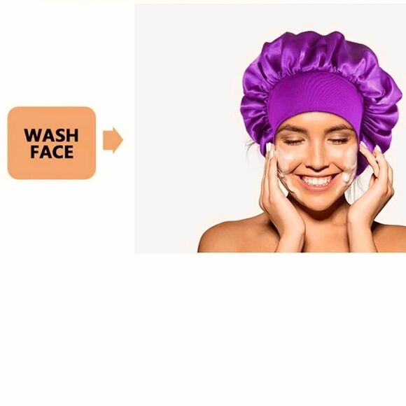 2pc Solid Color Hair Bonnet - Picture 6 of 6